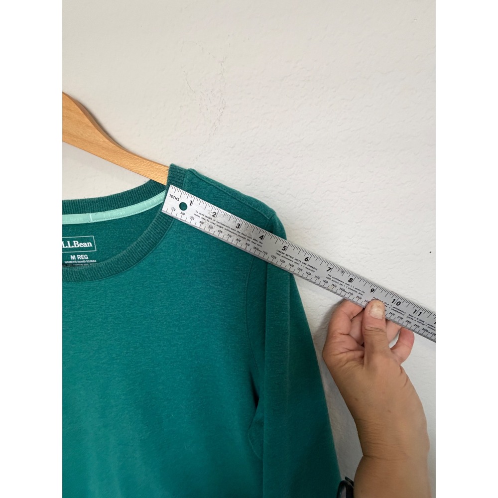 L.L.Bean Teal Crewneck Pullover Sweatshirt Womens Medium - Picture 12 of 17